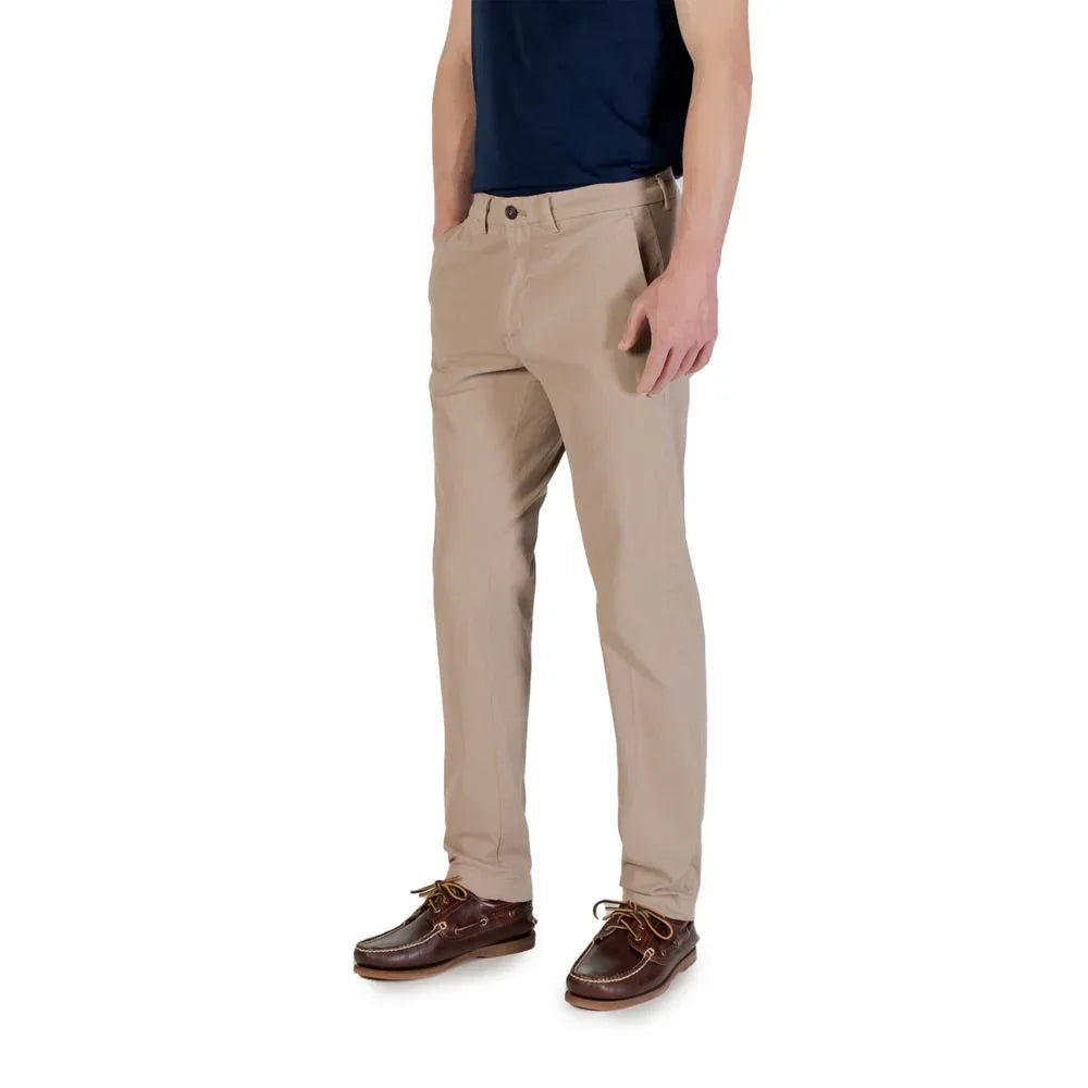 Borghese Beige Cotton Skinny Pants - Zeiniez