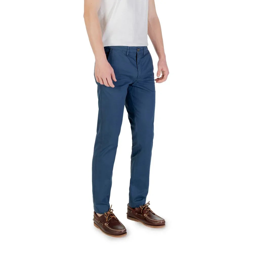 Borghese Blue Cotton Skinny Pants - Zeiniez