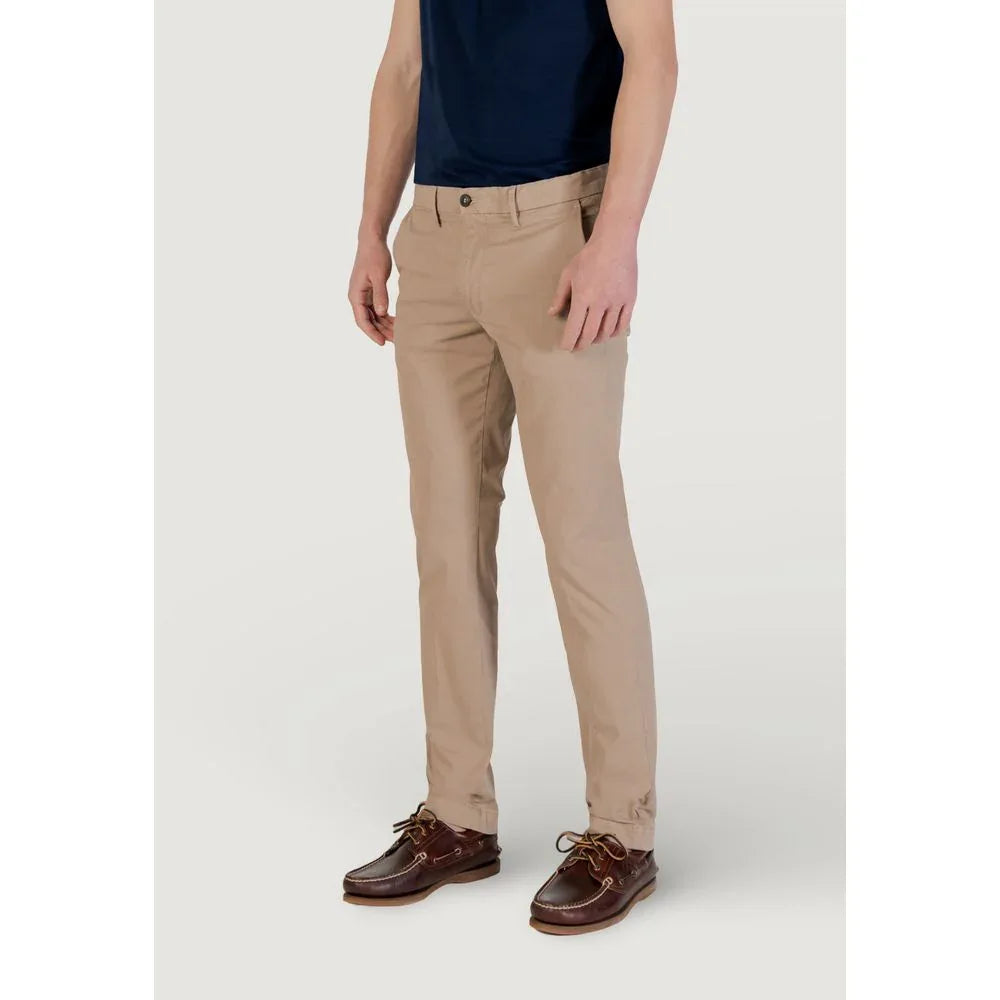Borghese Beige Cotton Skinny Pants - Zeiniez