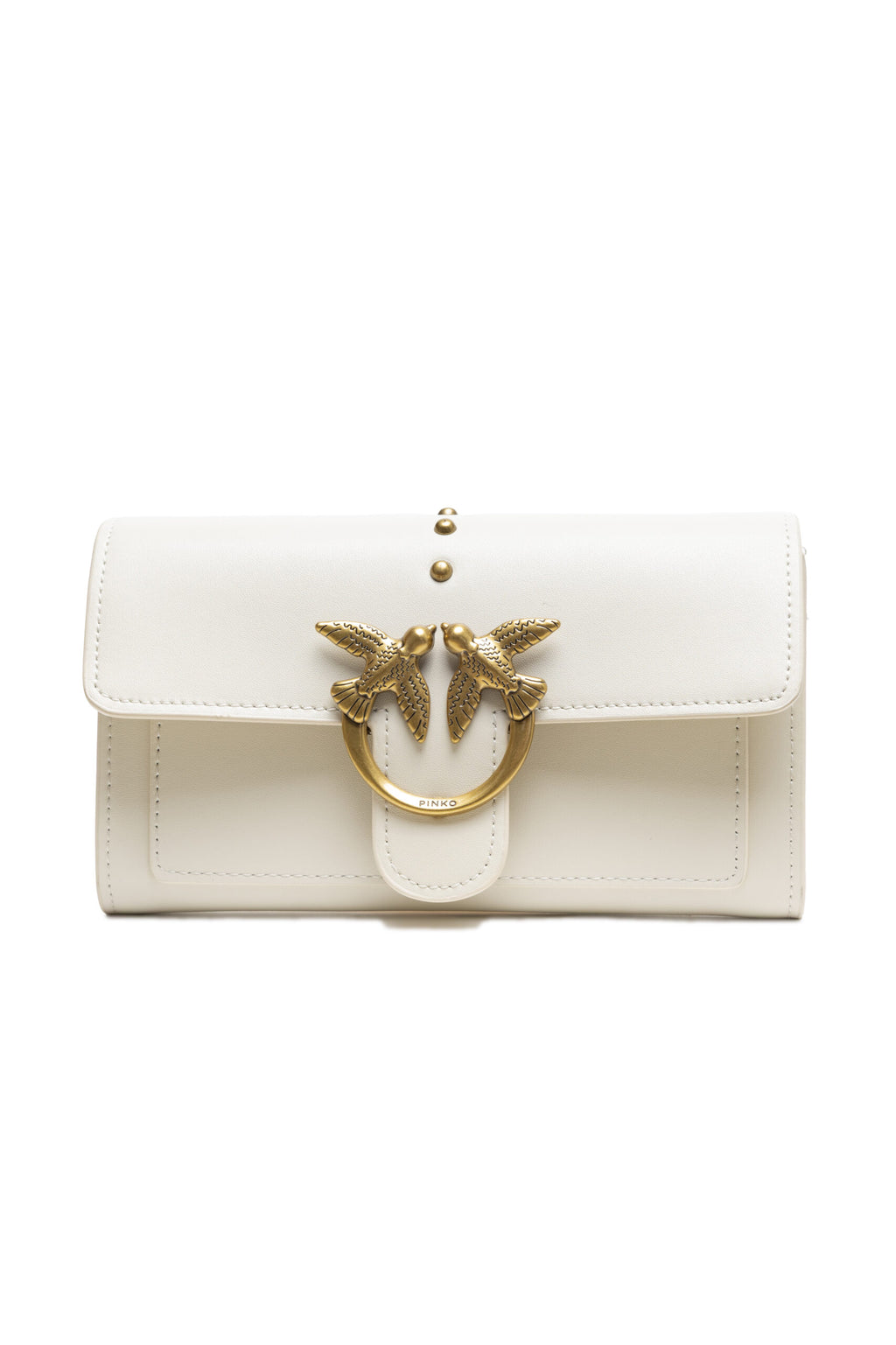 PINKO White Leather One Simply Love Mini Bag - Zeiniez