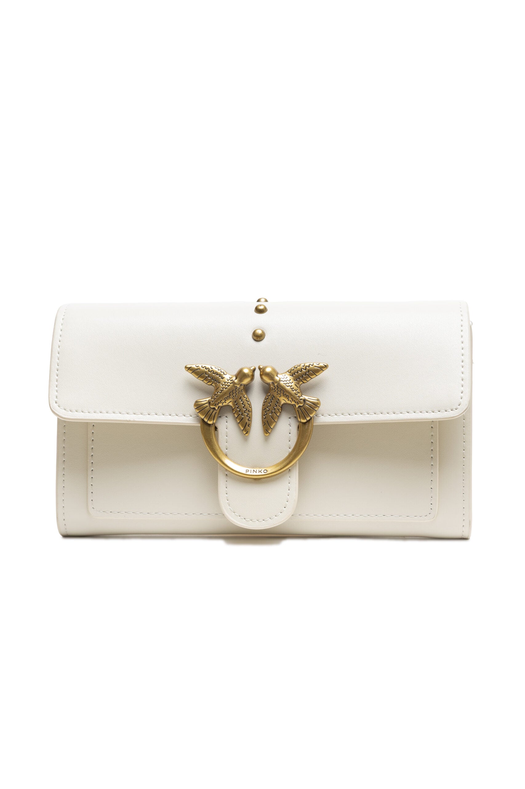 PINKO White Leather One Simply Love Mini Bag - Zeiniez