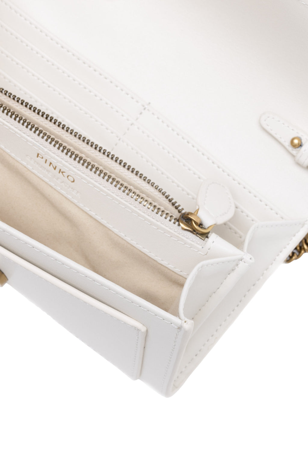 PINKO White Leather One Simply Love Mini Bag - Zeiniez