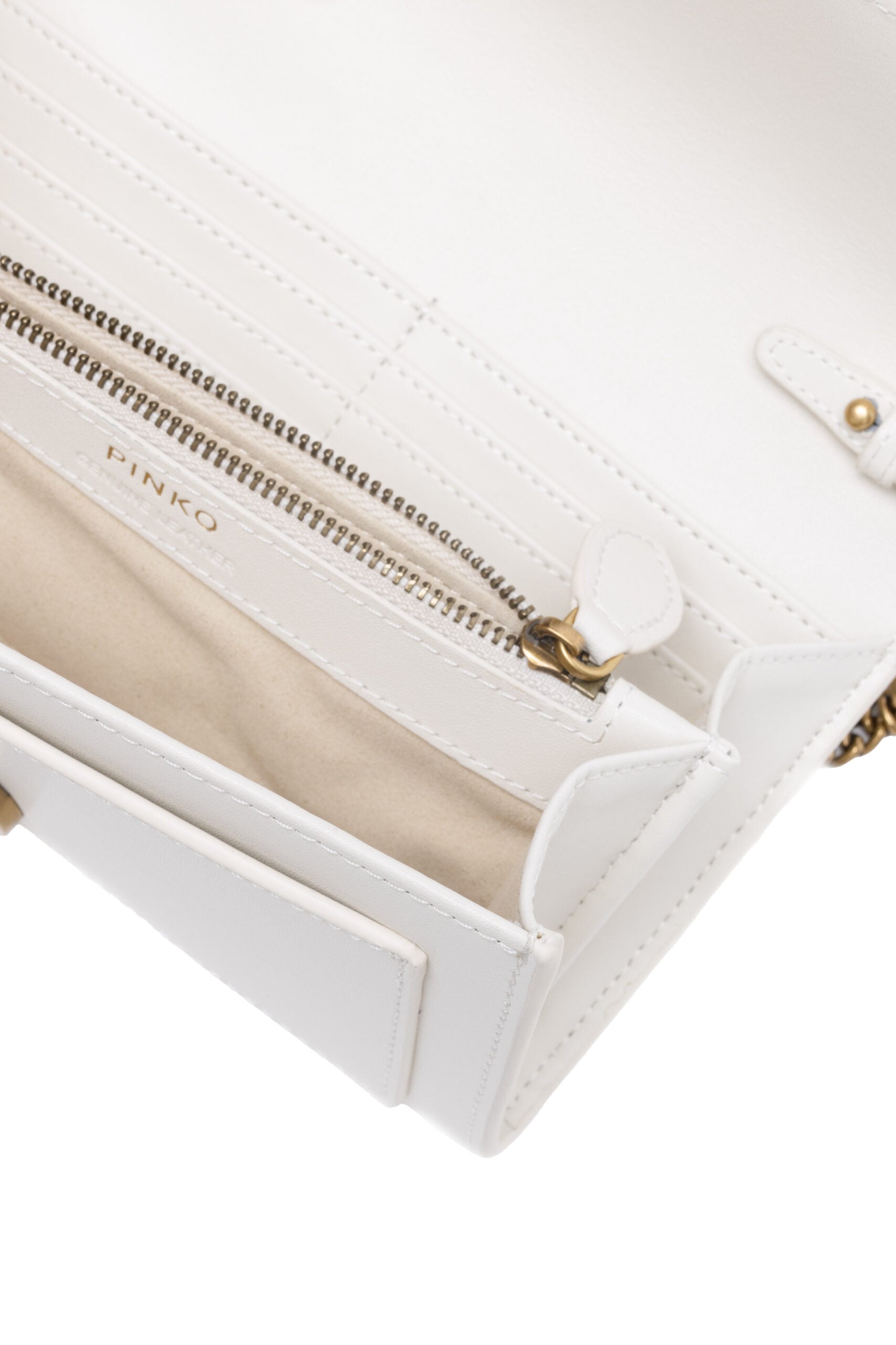 PINKO White Leather One Simply Love Mini Bag - Zeiniez