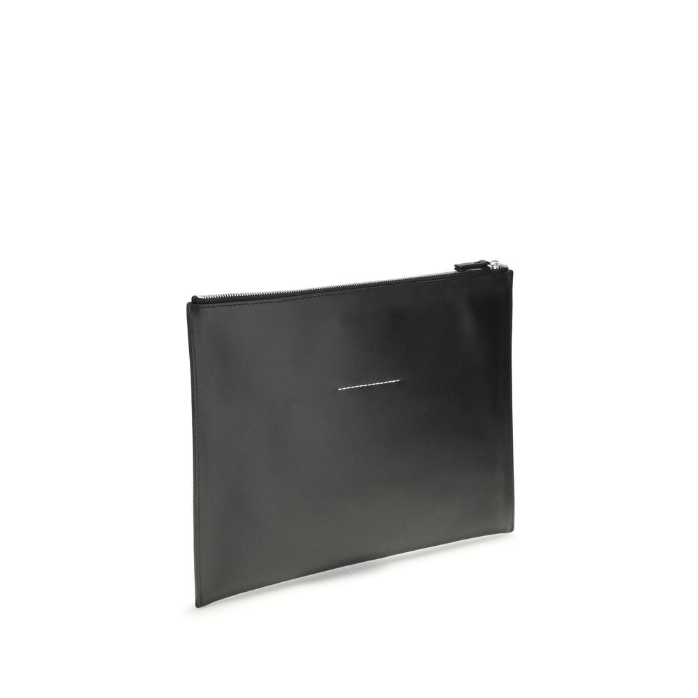 MM6 Black Calf Leather Bos Taurus Clutch Bag - Zeiniez