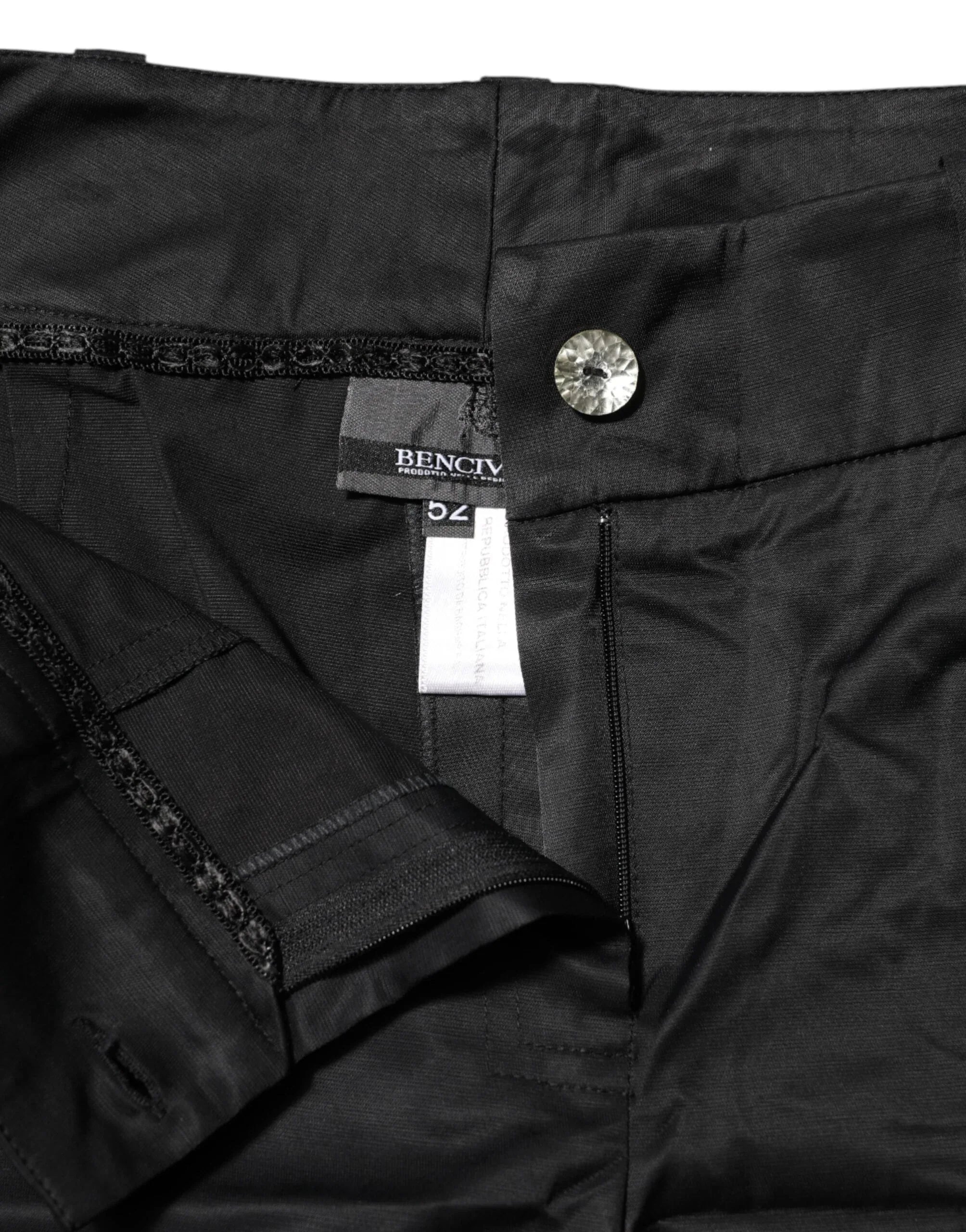 BENCIVENGA Black Cotton Blend Cropped Straight Leg Pants - Zeiniez