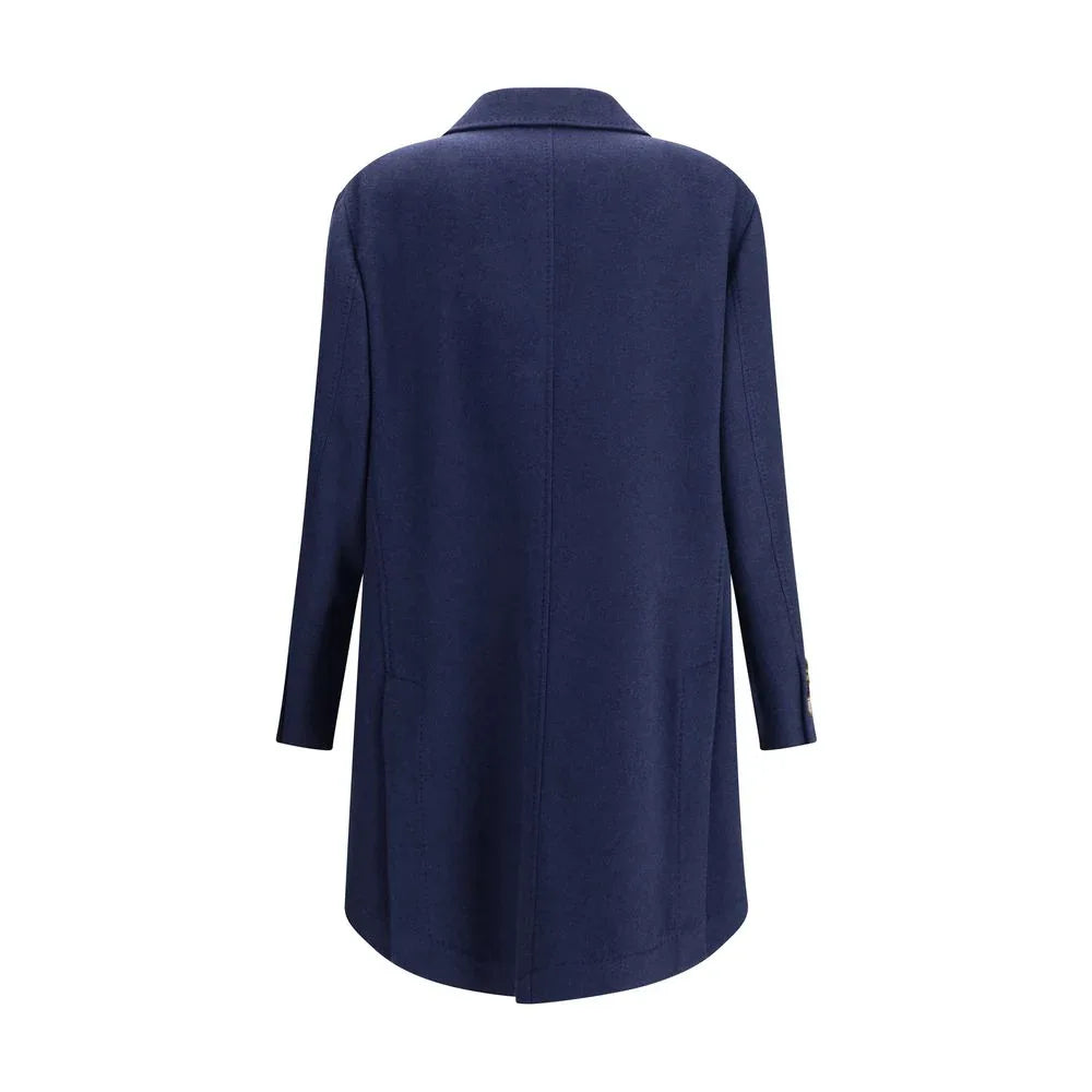 Brunello Cucinelli Blue Cashmere Coat - Zeiniez