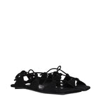 The Attico Black Leather Sandals