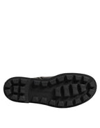 Dolce & Gabbana Black Logo Plaque Mid Calf Biker Boots Shoes - Zeiniez