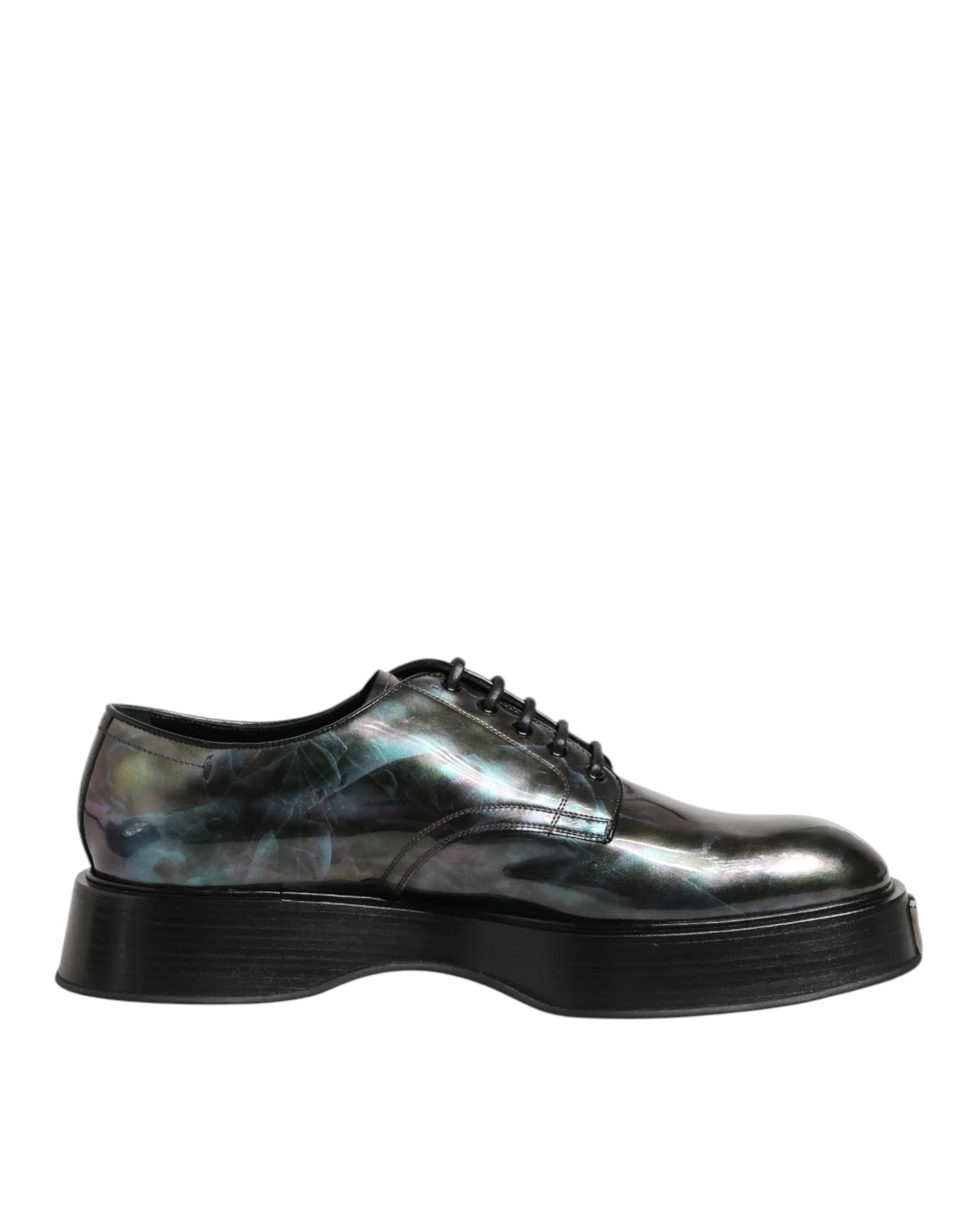 Dolce & Gabbana Multicolor Leather Lace-up Men Formal Derby Shoes - Zeiniez