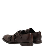 Dolce & Gabbana Brown Leather Monk Strap Formal Derby Shoes - Zeiniez