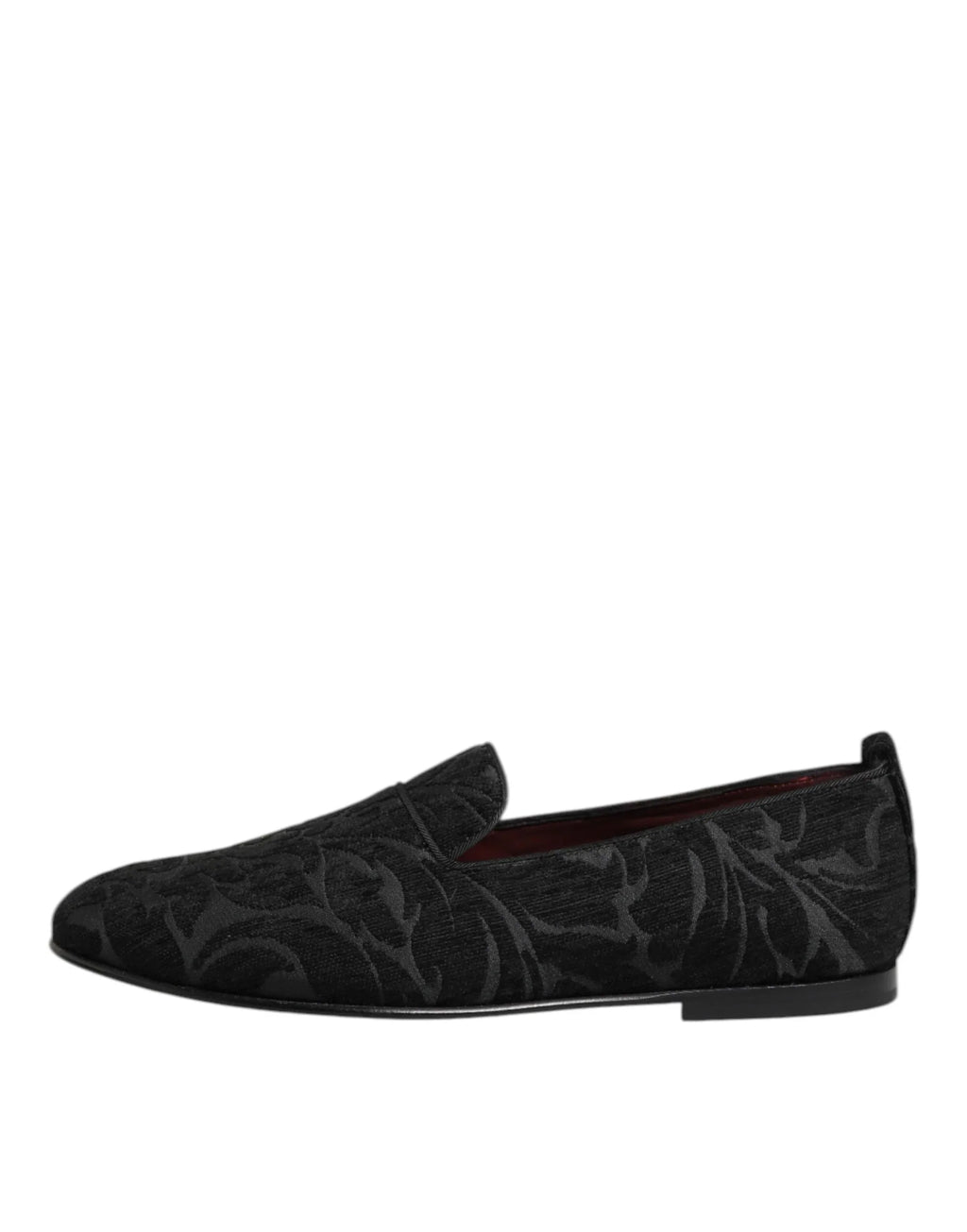 Dolce & Gabbana Black Brocade Loafers Slip On Men Dress Shoes - Zeiniez