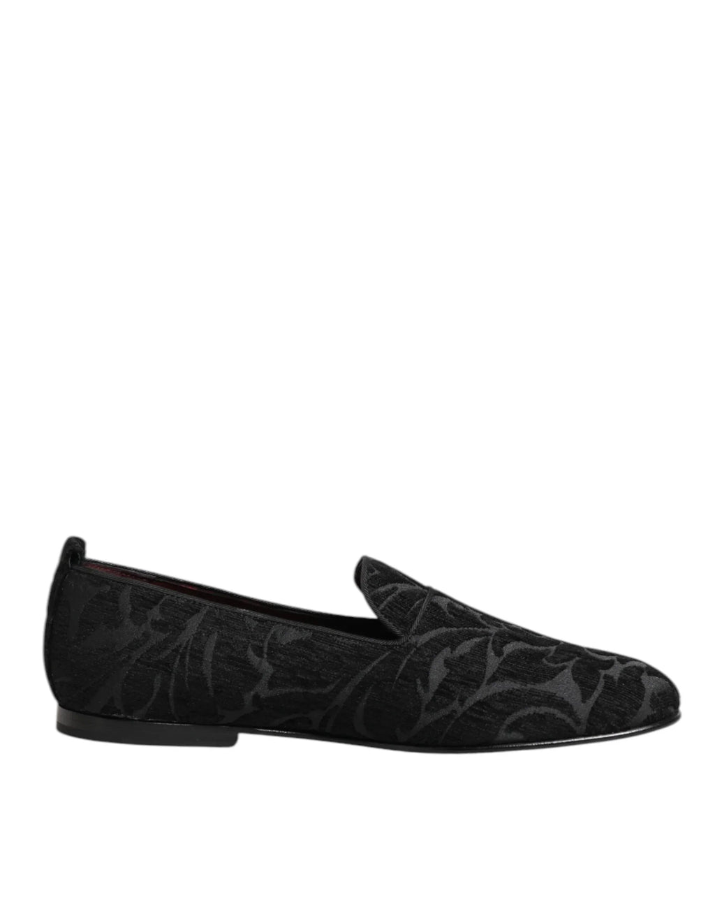Dolce & Gabbana Black Brocade Loafers Slip On Men Dress Shoes - Zeiniez