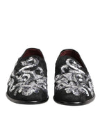 Dolce & Gabbana Black Silver Sequined Loafers Men Dress Shoes - Zeiniez