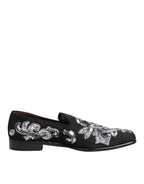 Dolce & Gabbana Black Silver Sequined Loafers Men Dress Shoes - Zeiniez