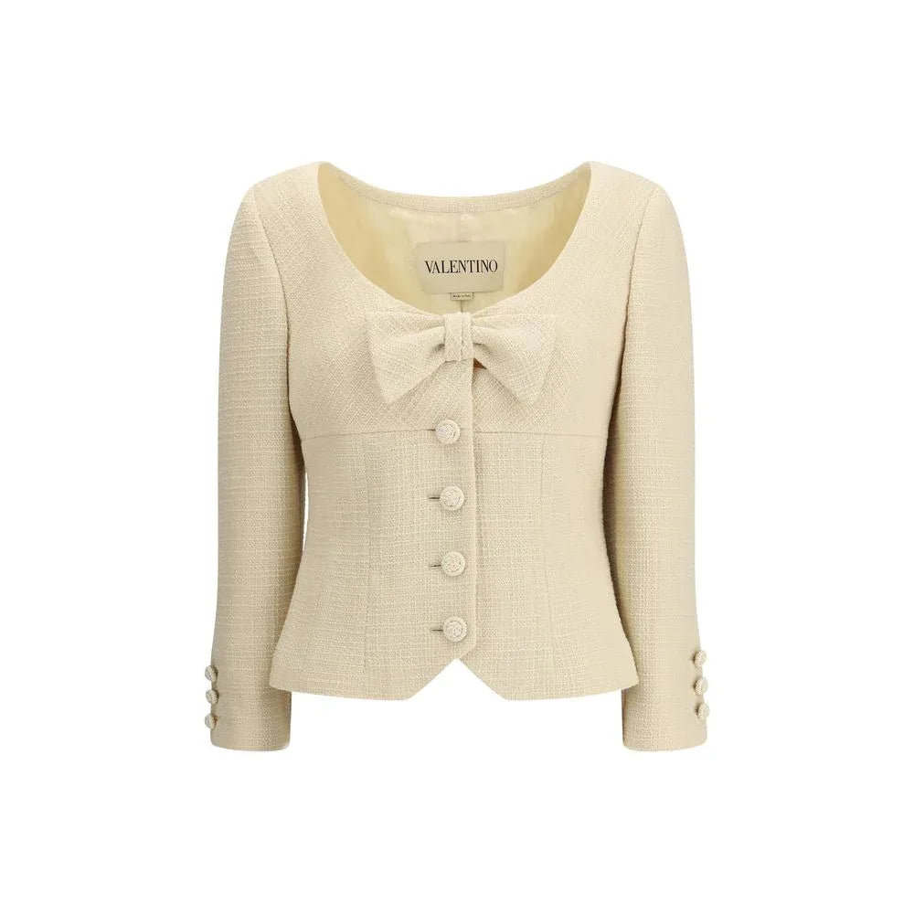 Valentino Beige Fleece Wool Coat - Zeiniez