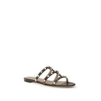 Valentino Garavani Brown Calf Leather Bos Taurus Flat Sandals