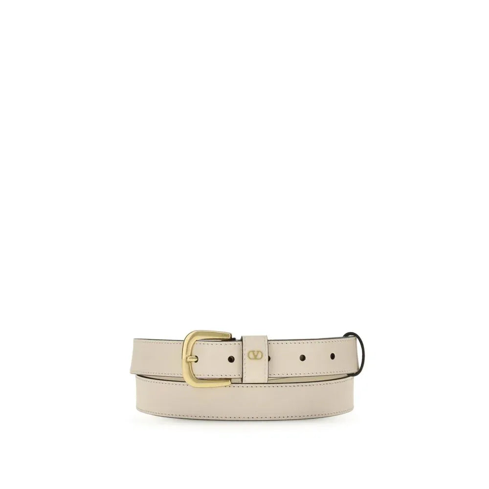Valentino Garavani White Leather Regular Belt - Zeiniez