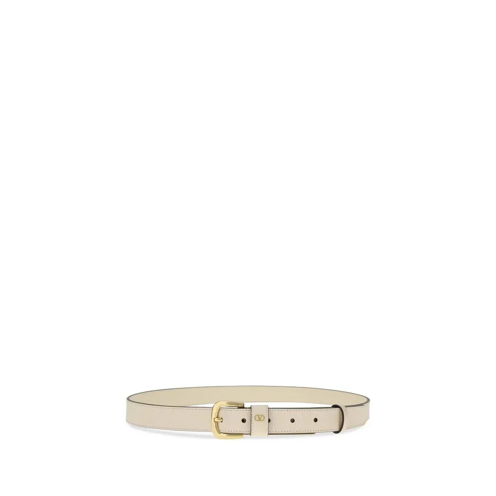 Valentino Garavani White Leather Regular Belt - Zeiniez