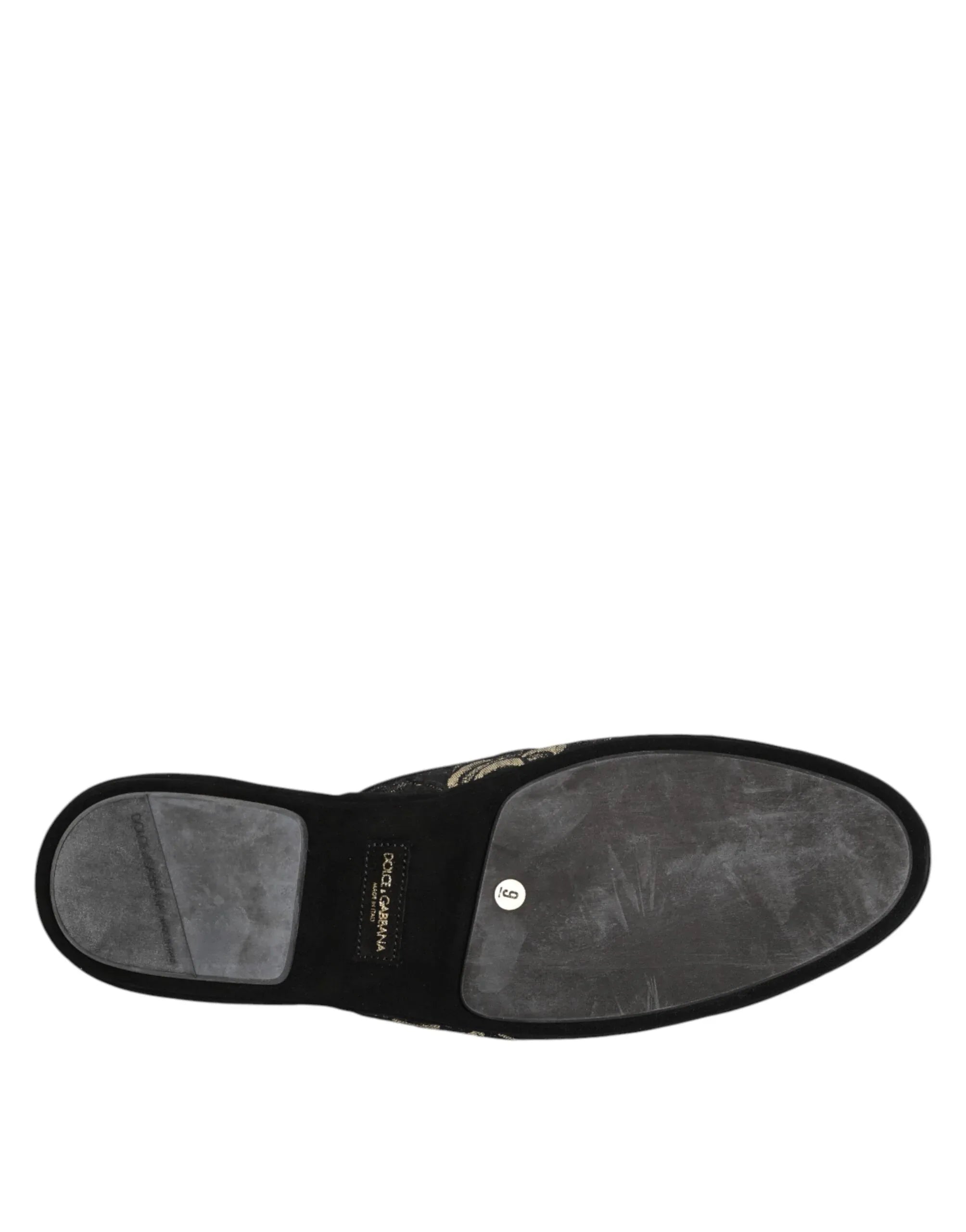 Dolce & Gabbana Black Floral Jacquard Slides Slippers Shoes - Zeiniez