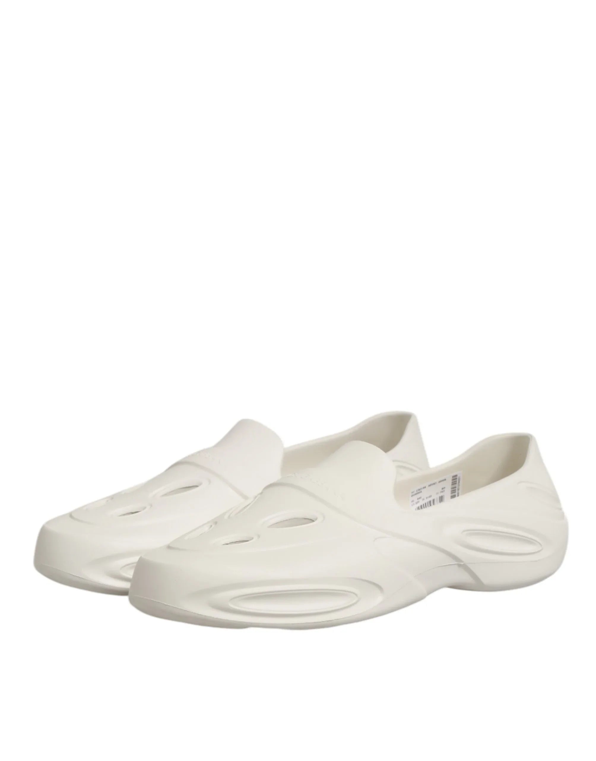 Dolce & Gabbana White Rubber Slides Low Top Sneakers Shoes - Zeiniez