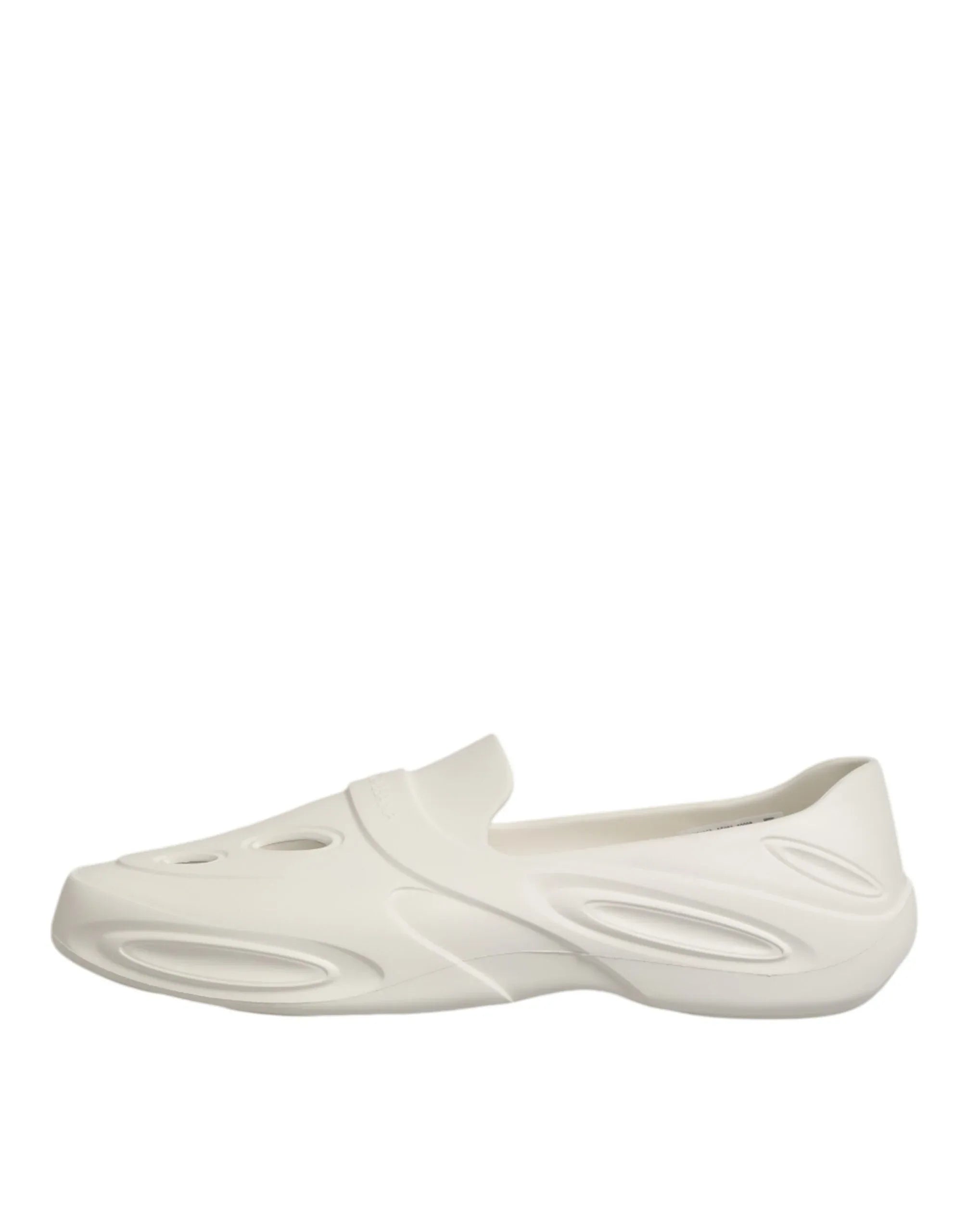 Dolce & Gabbana White Rubber Slides Low Top Sneakers Shoes - Zeiniez