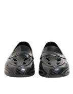 Dolce & Gabbana Black Rubber Slides Low Top Sneakers Shoes - Zeiniez