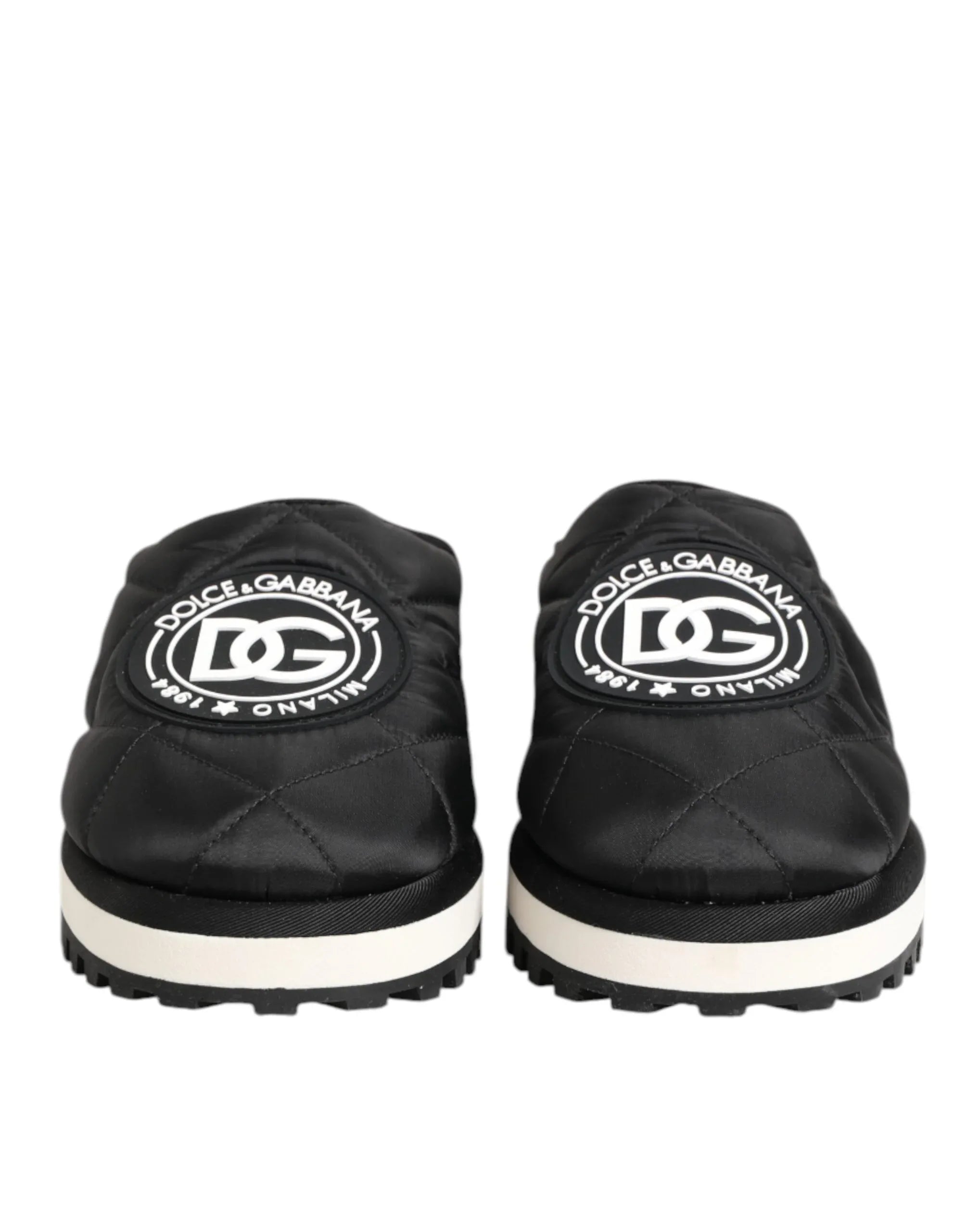 Dolce & Gabbana Black Nylon Low Top Slip On Sneaker Shoes - Zeiniez