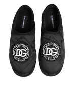 Dolce & Gabbana Black Nylon Low Top Slip On Sneaker Shoes - Zeiniez