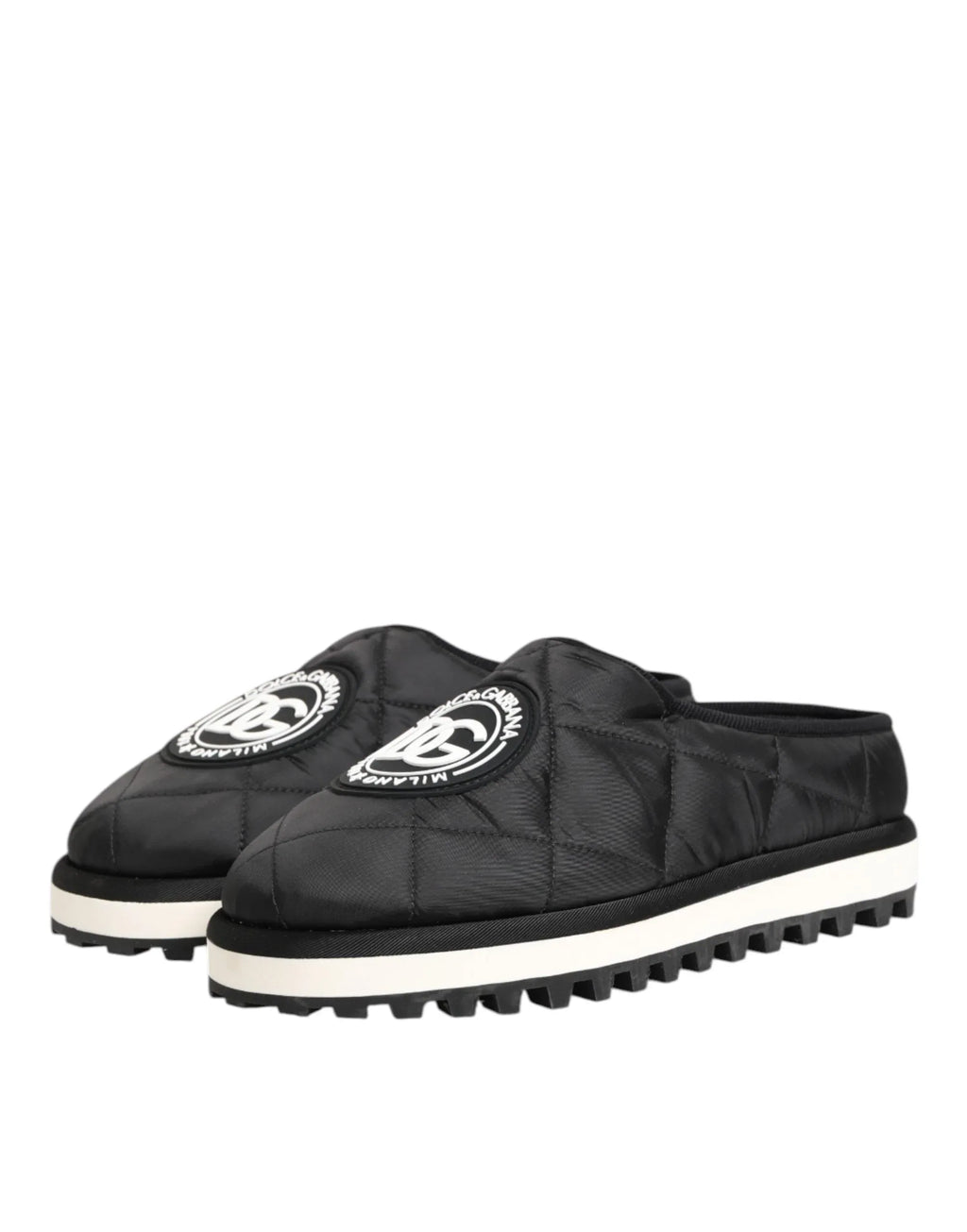 Dolce & Gabbana Black Nylon Low Top Slip On Sneaker Shoes - Zeiniez