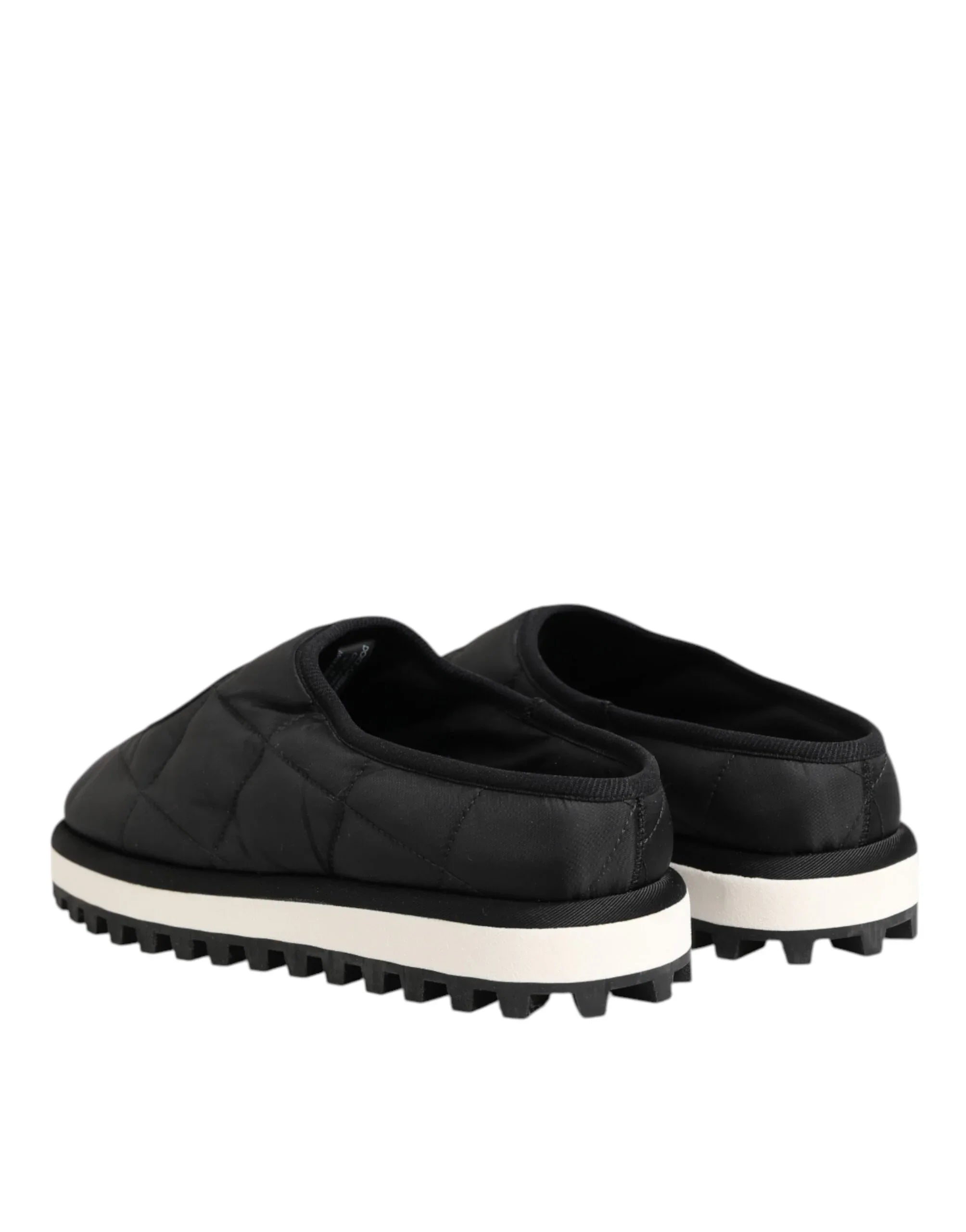 Dolce & Gabbana Black Nylon Low Top Slip On Sneaker Shoes - Zeiniez