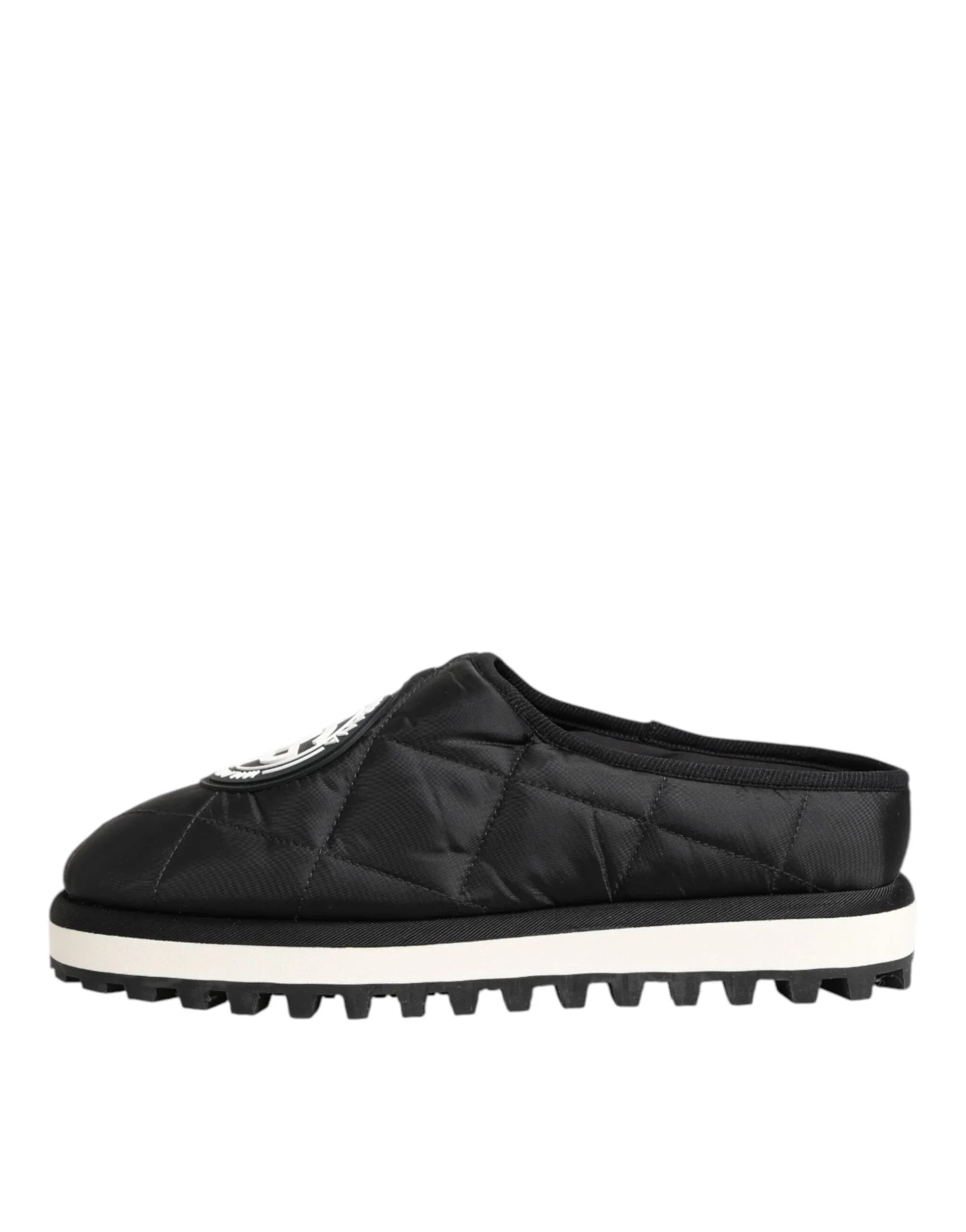 Dolce & Gabbana Black Nylon Low Top Slip On Sneaker Shoes - Zeiniez