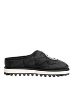 Dolce & Gabbana Black Nylon Low Top Slip On Sneaker Shoes - Zeiniez
