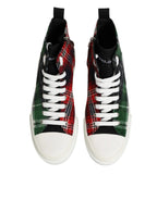 Dolce & Gabbana Multicolor Cotton High Top Men Sneakers Shoes - Zeiniez