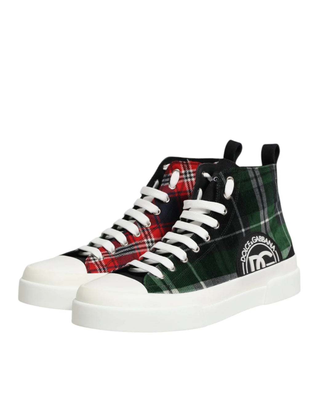 Dolce & Gabbana Multicolor DG Logo Men High Top Sneakers Shoes - Zeiniez