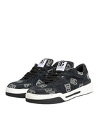 Dolce & Gabbana Blue Cotton Denim Logo Low Top Sneakers Shoes - Zeiniez