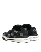 Dolce & Gabbana Blue Cotton Denim Logo Low Top Sneakers Shoes - Zeiniez