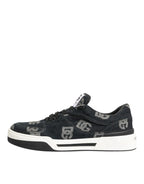 Dolce & Gabbana Blue Cotton Denim Logo Low Top Sneakers Shoes - Zeiniez