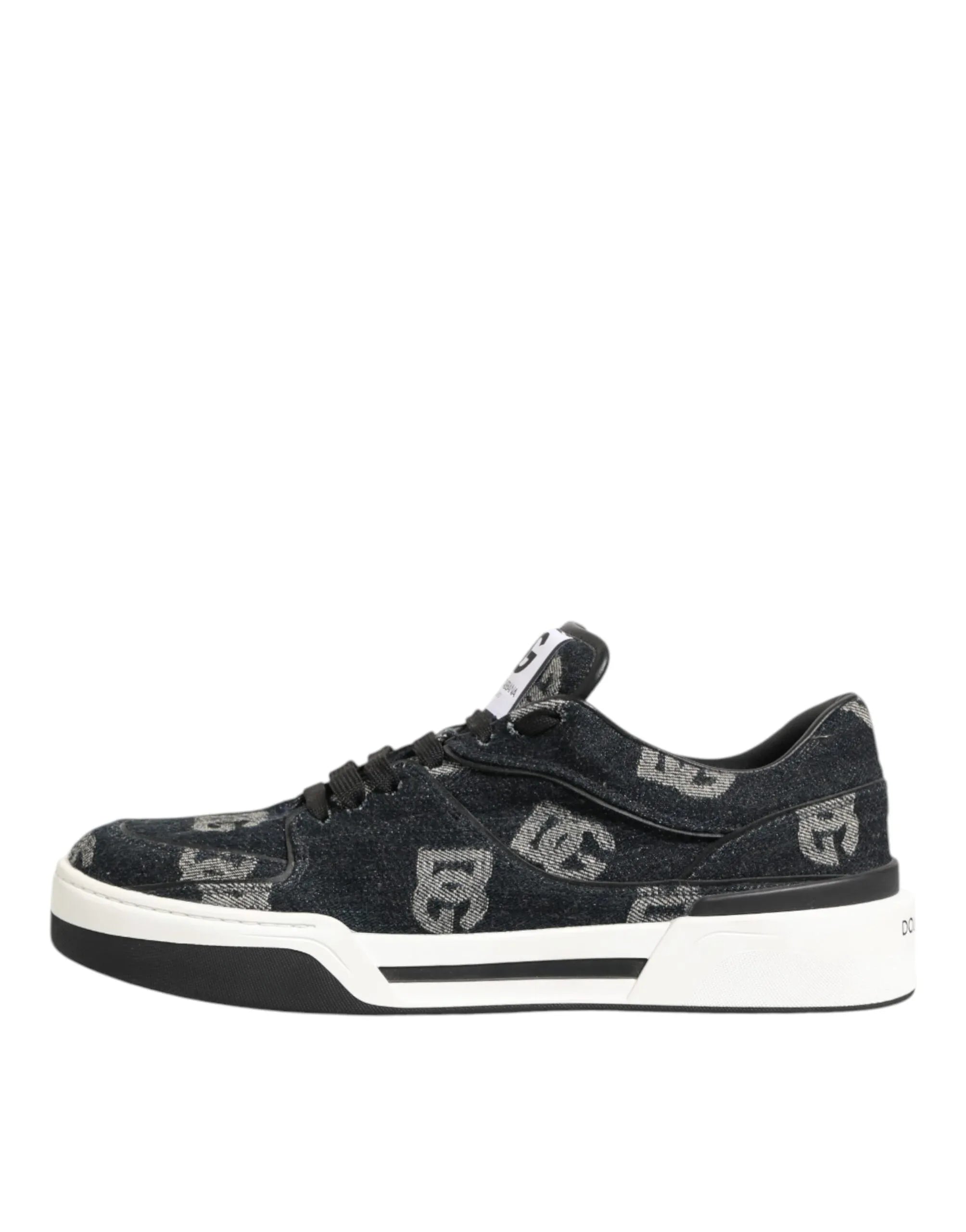 Dolce & Gabbana Blue Cotton Denim Logo Low Top Sneakers Shoes - Zeiniez