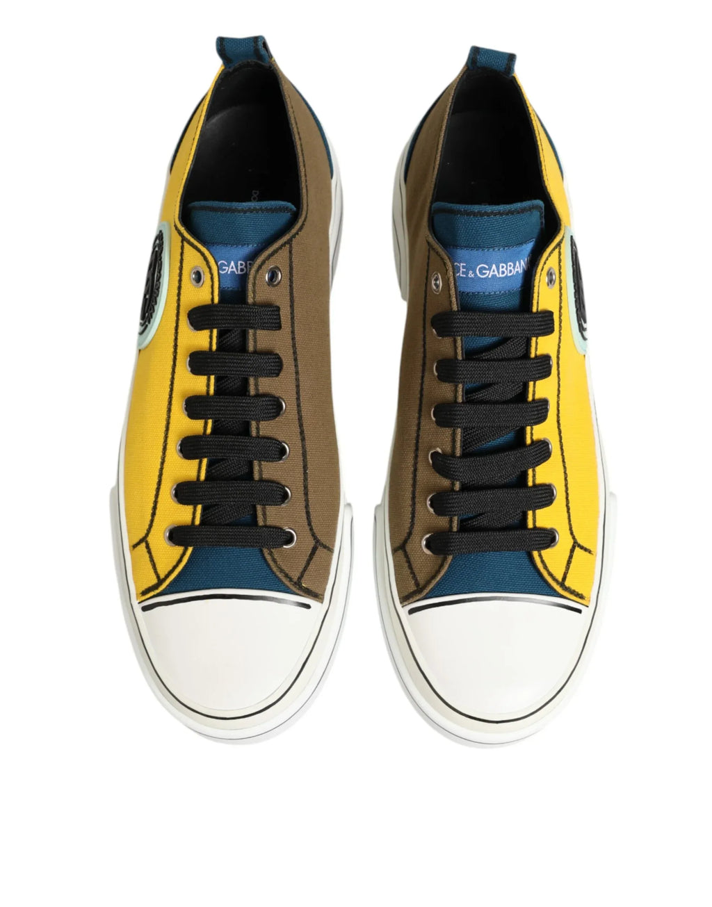 Dolce & Gabbana Multicolor Cotton Logo Low Top Sneakers Shoes - Zeiniez