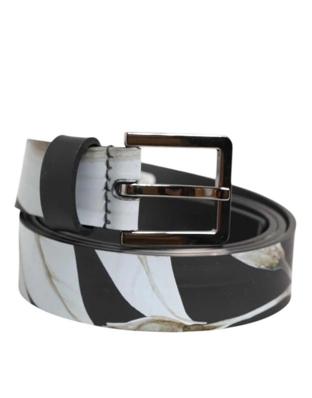 Dolce & Gabbana Multicolor PVC Floral Silver Buckle Men Belt - Zeiniez