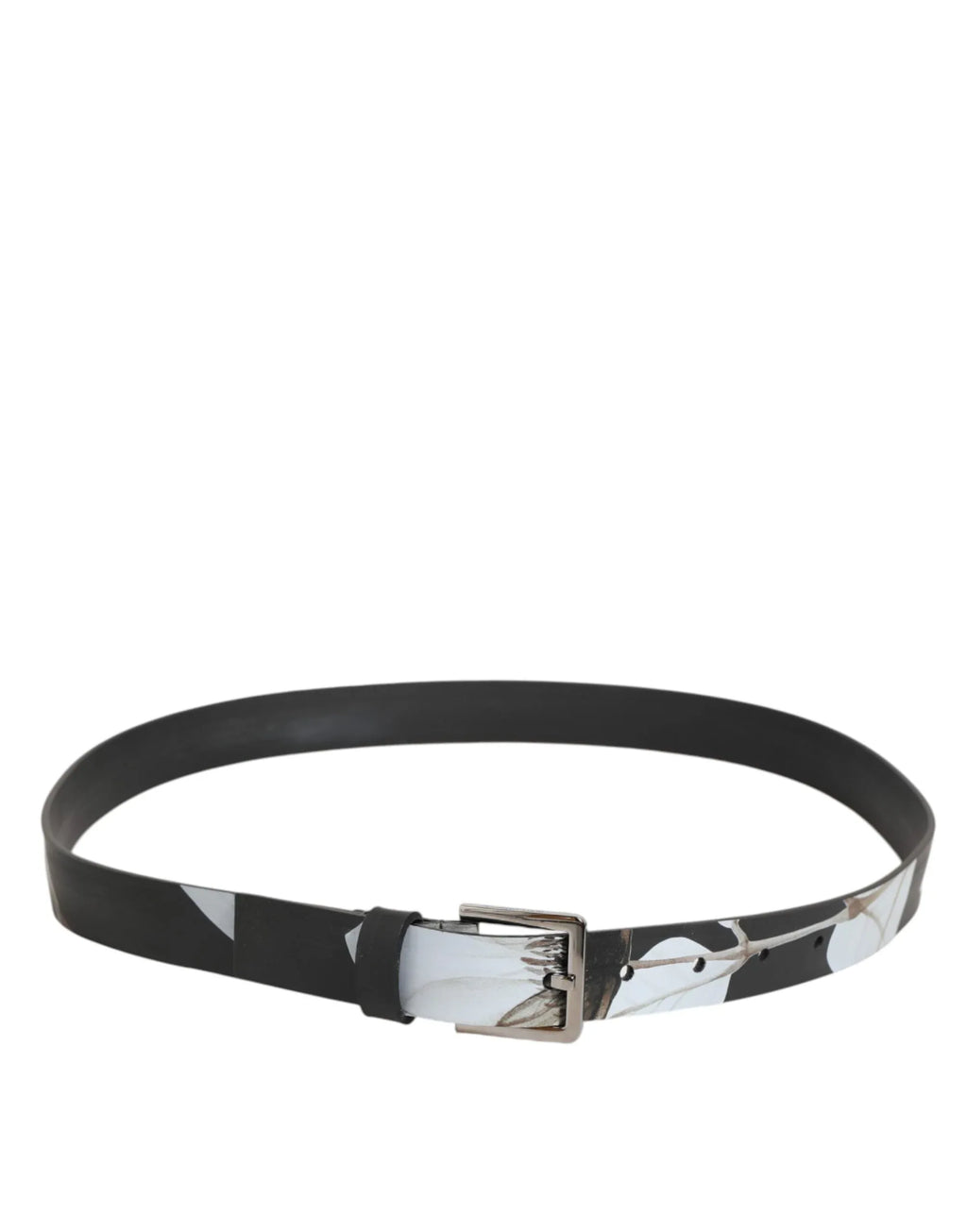 Dolce & Gabbana Multicolor PVC Floral Silver Buckle Men Belt - Zeiniez