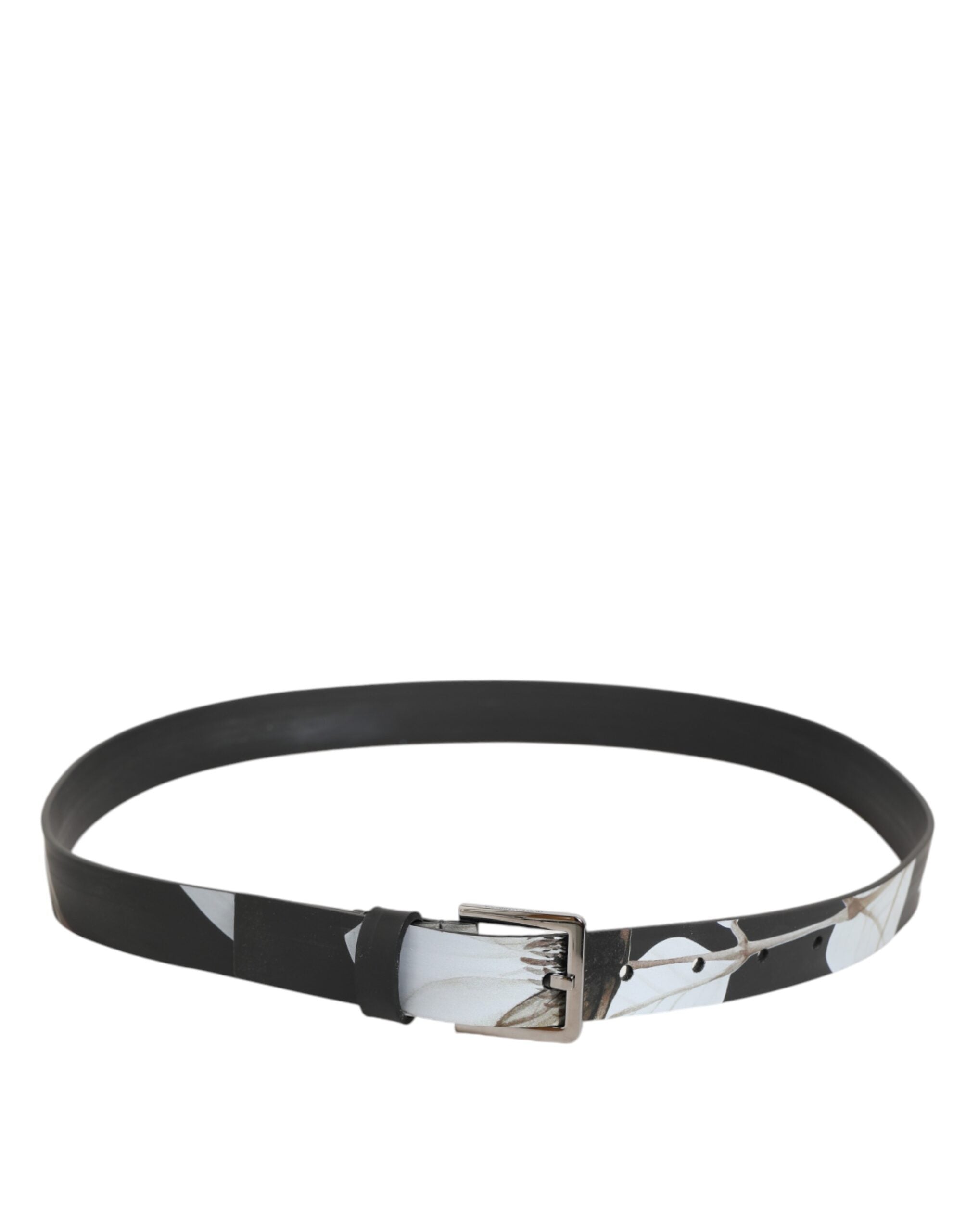 Dolce & Gabbana Multicolor PVC Floral Silver Buckle Men Belt - Zeiniez