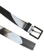 Dolce & Gabbana Multicolor PVC Floral Silver Buckle Men Belt - Zeiniez