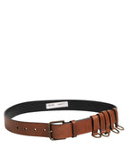 Dolce & Gabbana Brown Classic Gold Metal Logo Buckle Men Belt - Zeiniez