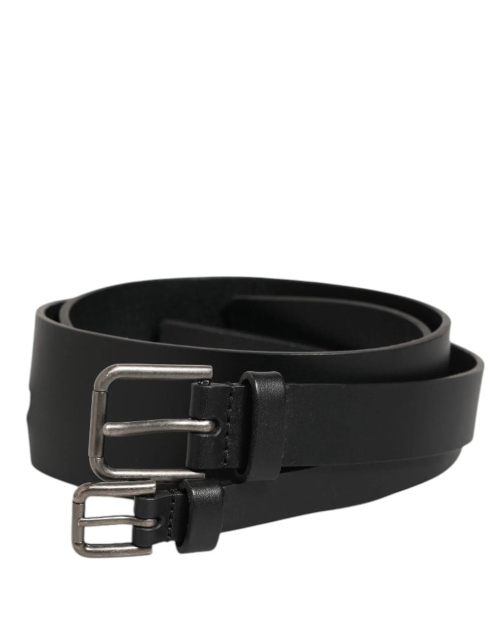 Dolce & Gabbana Black Double Strap Leather Buckle Men Belt - Zeiniez