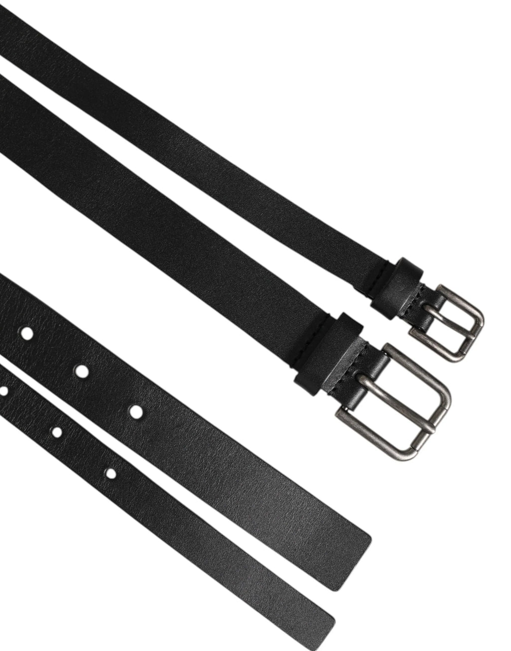 Dolce & Gabbana Black Double Strap Leather Buckle Men Belt - Zeiniez
