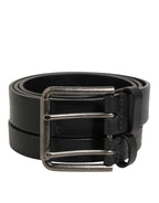 Dolce & Gabbana Black Double Strap Leather Silver Buckle Belt - Zeiniez