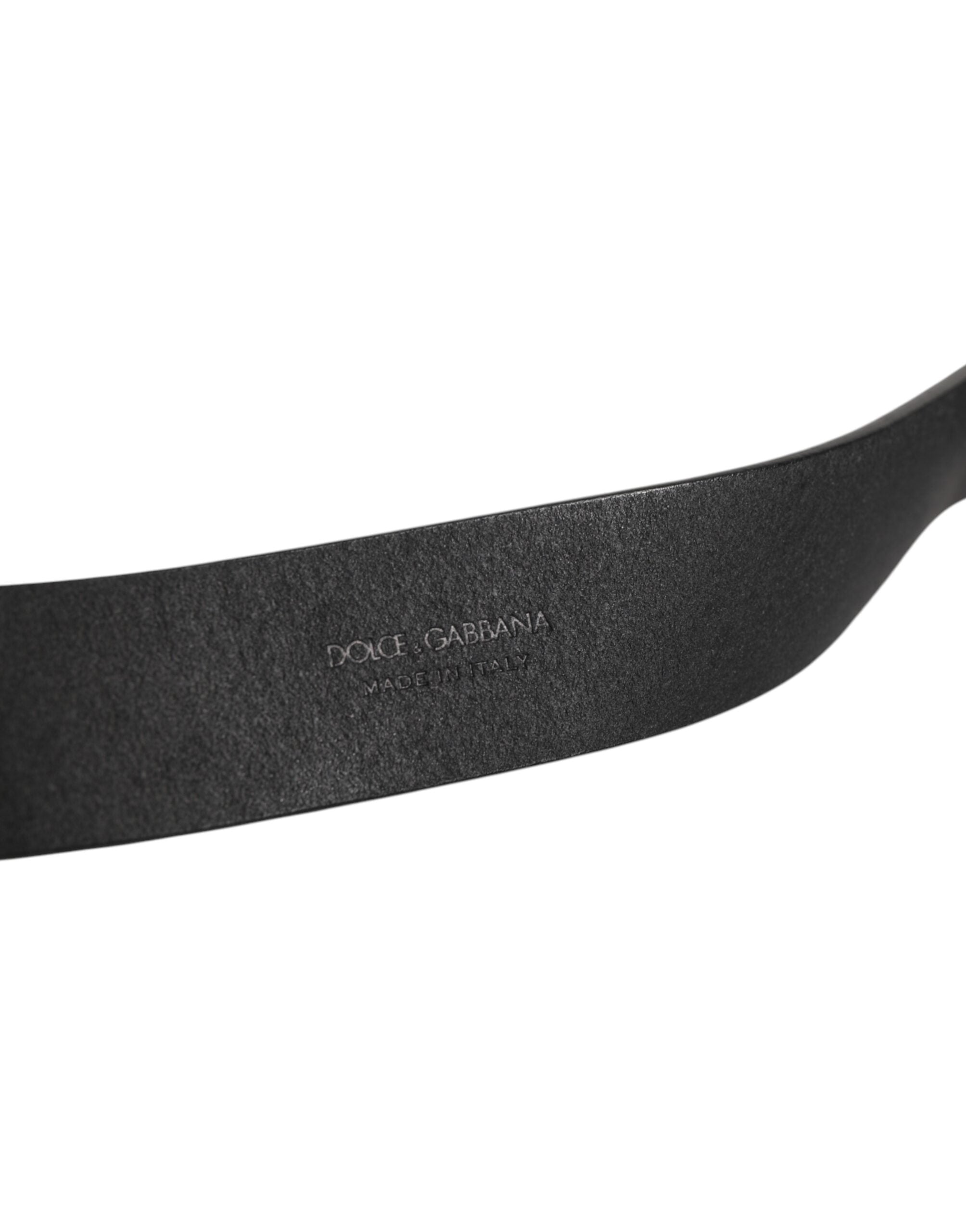 Dolce & Gabbana Black Leather Metal Buckle Classic Men Belt - Zeiniez