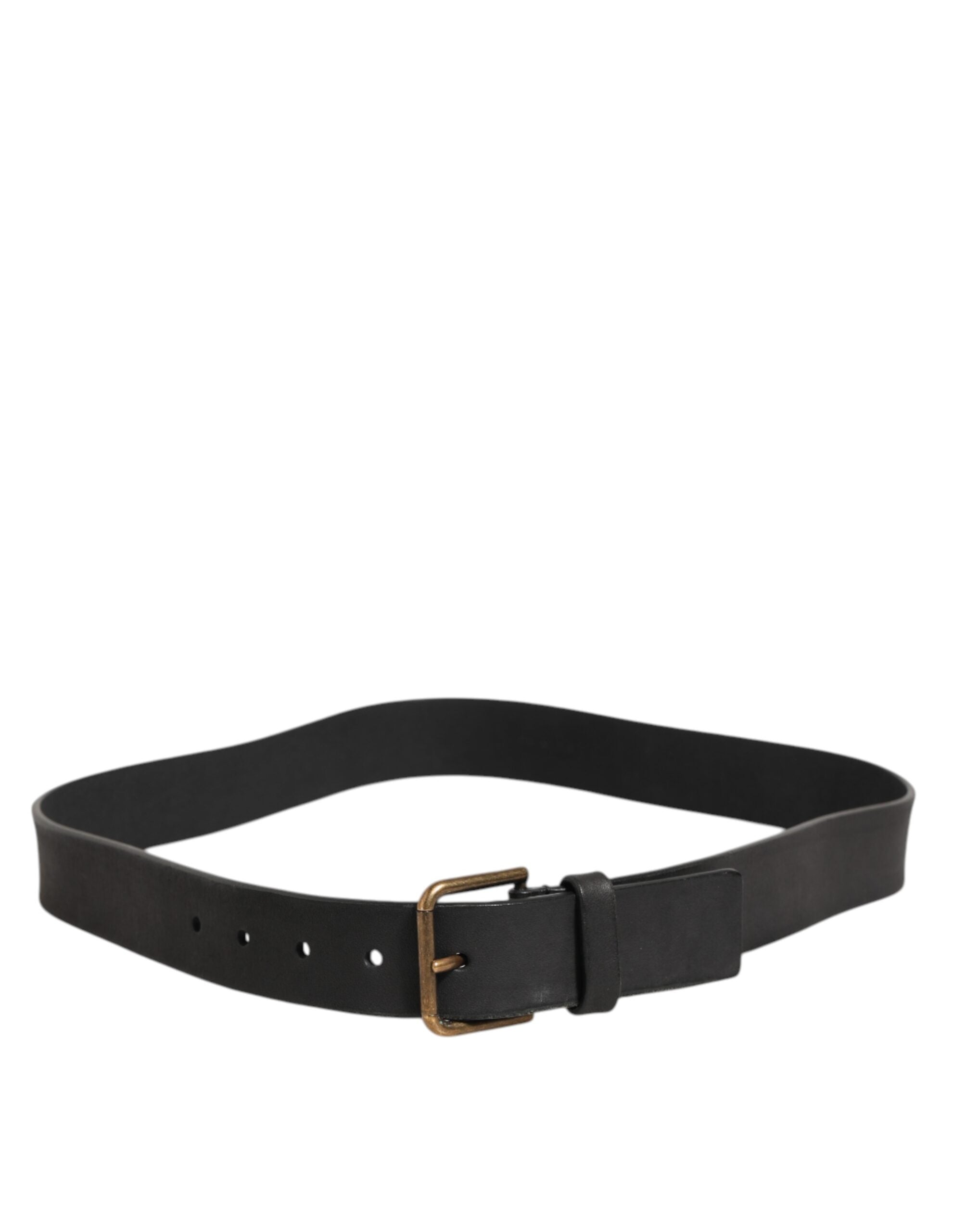 Dolce & Gabbana Black Leather Metal Buckle Classic Men Belt - Zeiniez