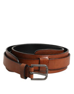 Dolce & Gabbana Brown Classic Gold Metal Logo Buckle Men  Belt - Zeiniez
